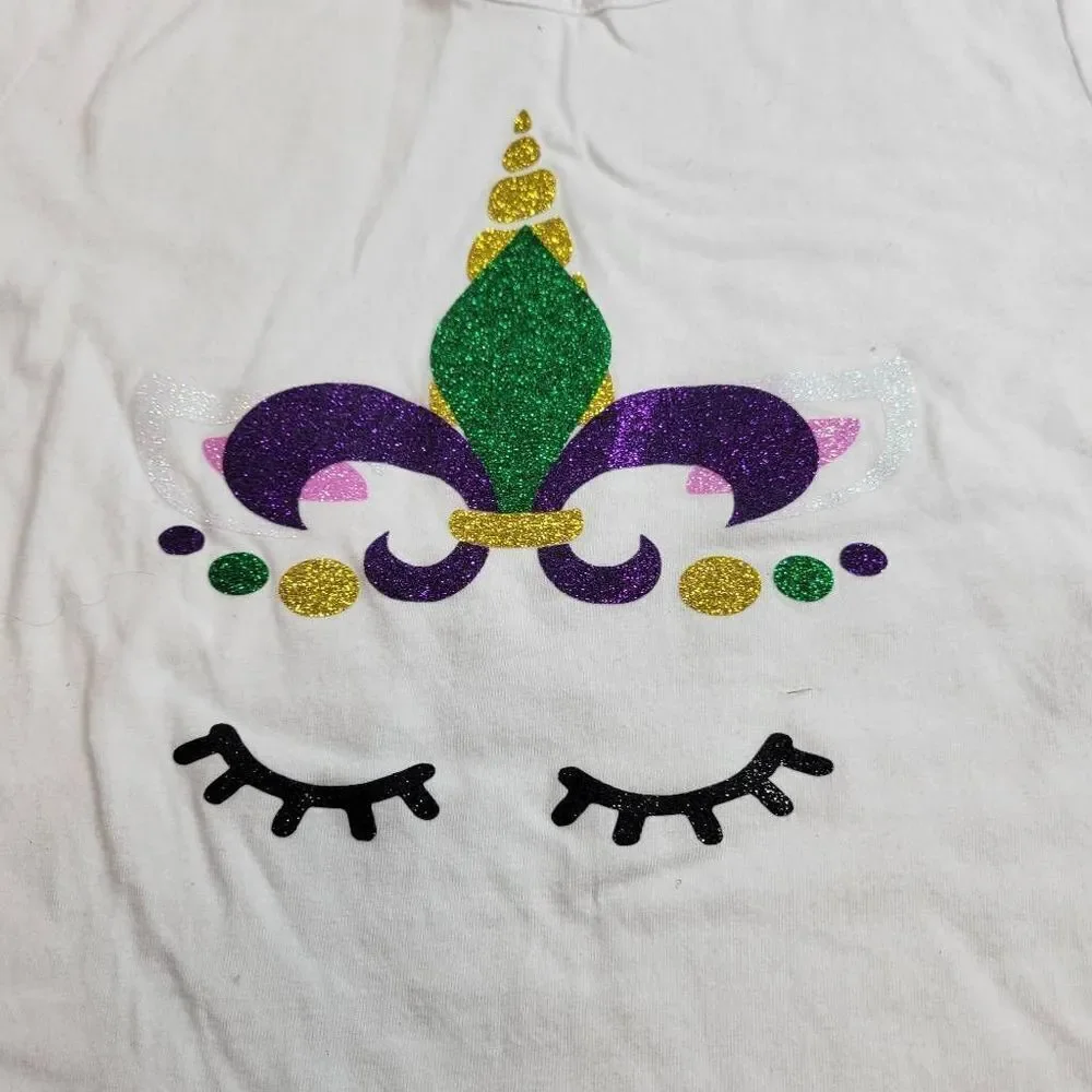 Children's Place unicorn Mardi Gras shirt L10/12